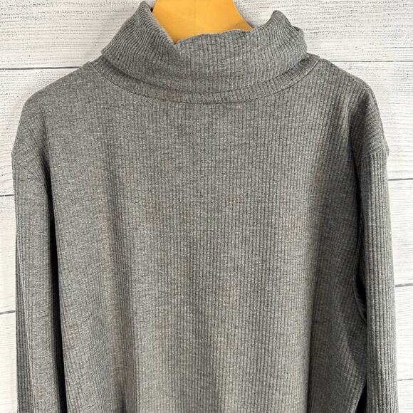 Halogen Womens Ribbed Turtleneck Pullover Sweater Gray size Medium - Picture 3 of 9